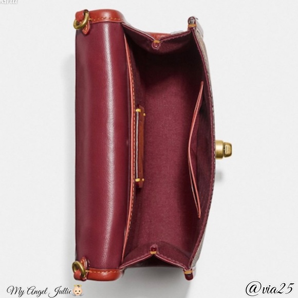 COACH KIP SIGNATURE CANVASS CROSSBODY Color: Tan Rust - Picture 4 of 8